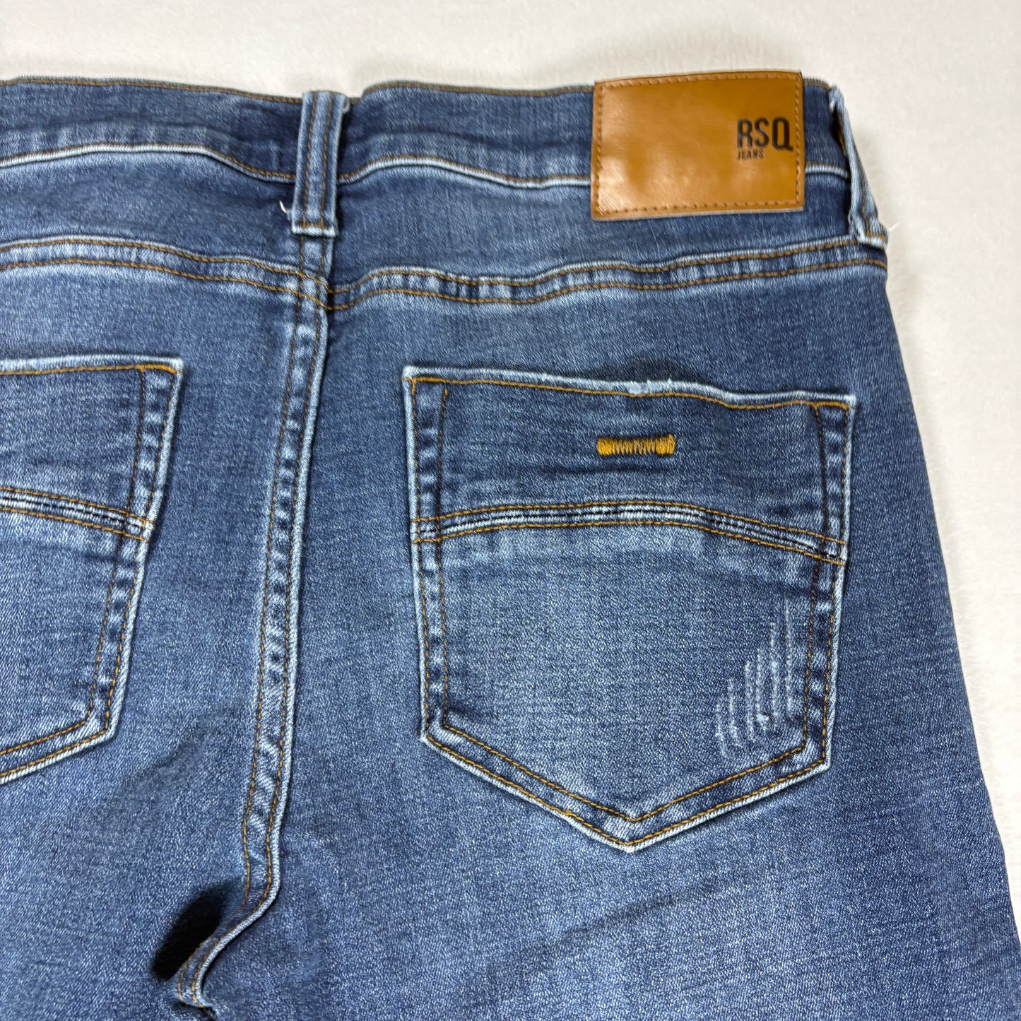 RSQ Mens Blue Skinny Jeans 30x32 Distressed Denim Y2K 90s Grunge