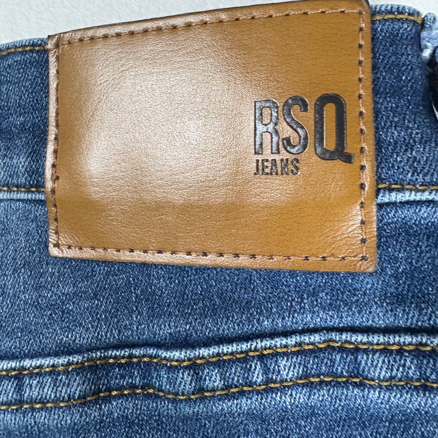 RSQ Mens Blue Skinny Jeans 30x32 Distressed Denim Y2K 90s Grunge