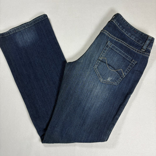 Mossimo Womens Blue Jeans Size 9 Flare Bootcut Y2K Stretch Denim Vintage