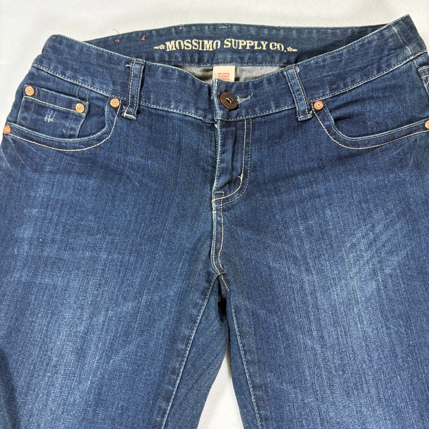 Mossimo Womens Blue Jeans Size 9 Flare Bootcut Y2K Stretch Denim Vintage