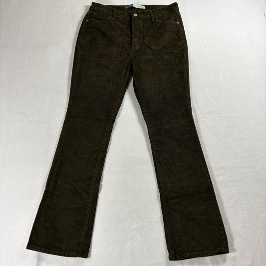 Old Navy Womens 12 Extra High Rise Bootcut Olive Corduroy Pants Retro Y2K Chic!!