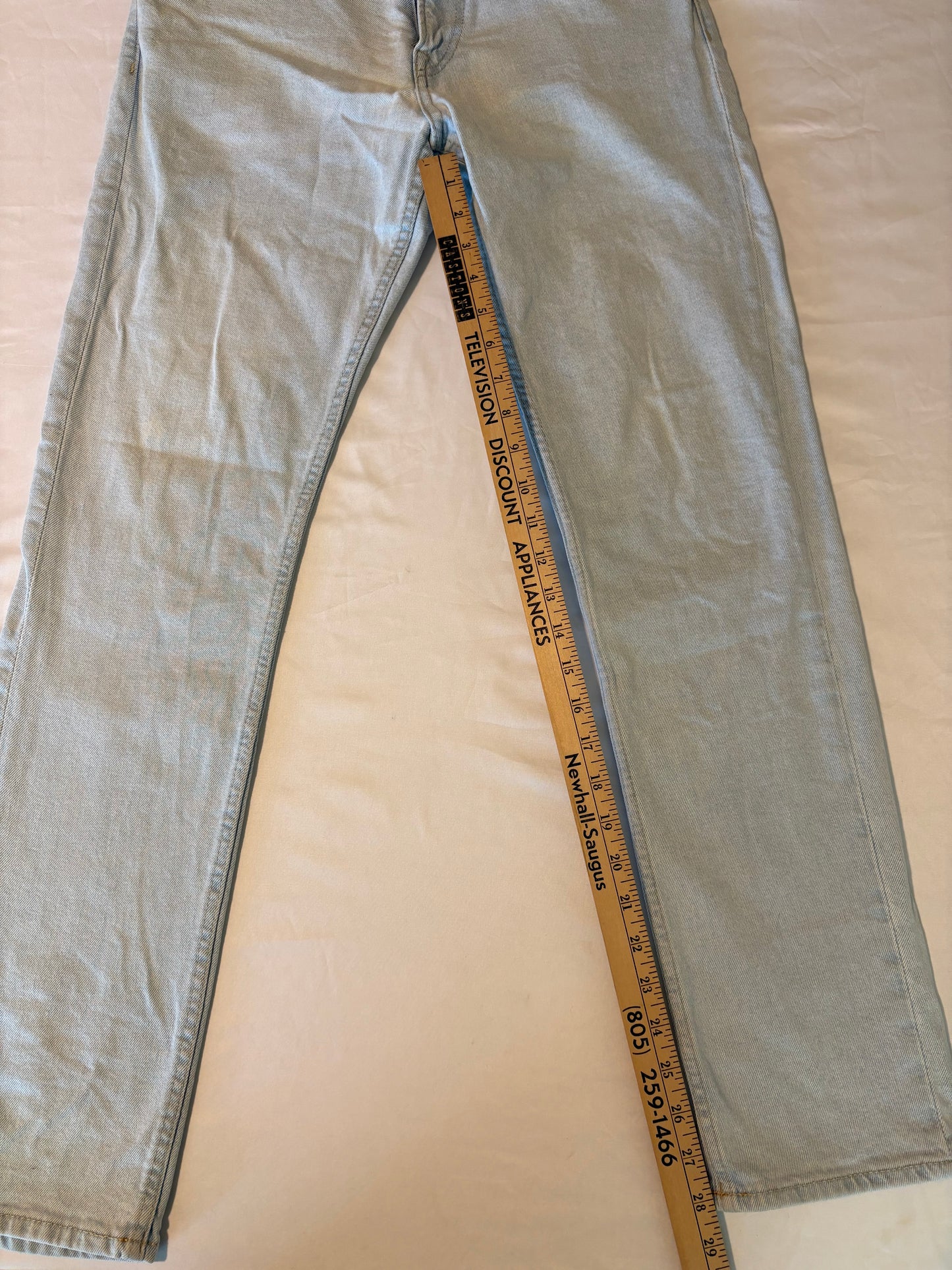 &Denim Men’s Slim Jeans 29x32 Light Wash Blue Stretch Tapered Fit Made in Bangladesh
