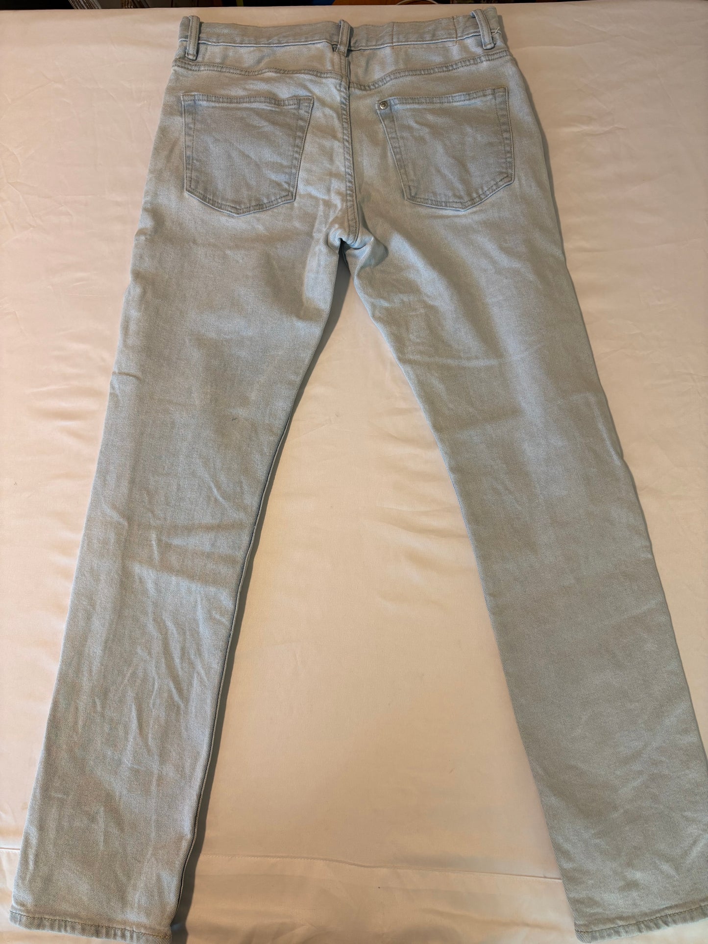 &Denim Men’s Slim Jeans 29x32 Light Wash Blue Stretch Tapered Fit Made in Bangladesh