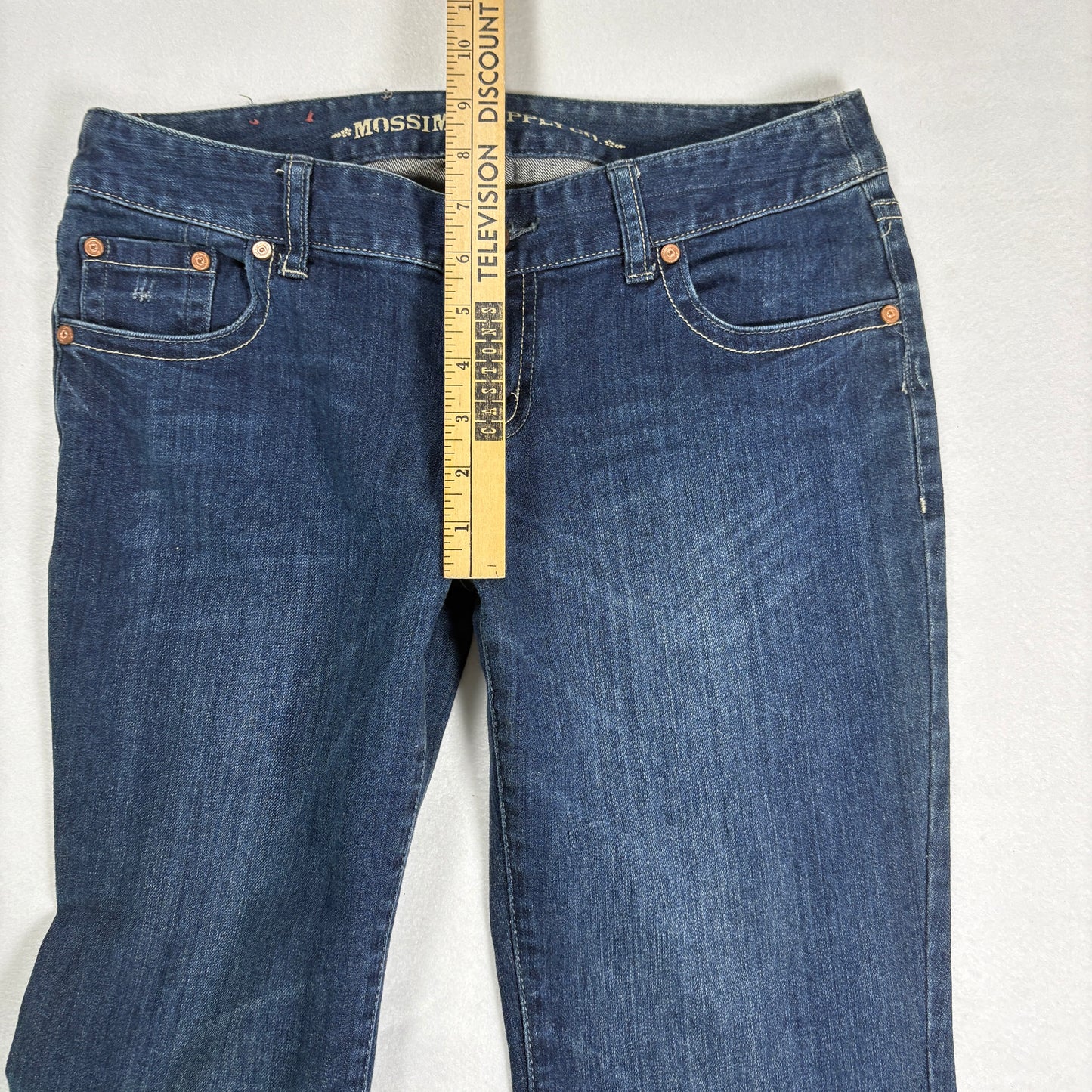 Mossimo Womens Blue Jeans Size 9 Flare Bootcut Y2K Stretch Denim Vintage