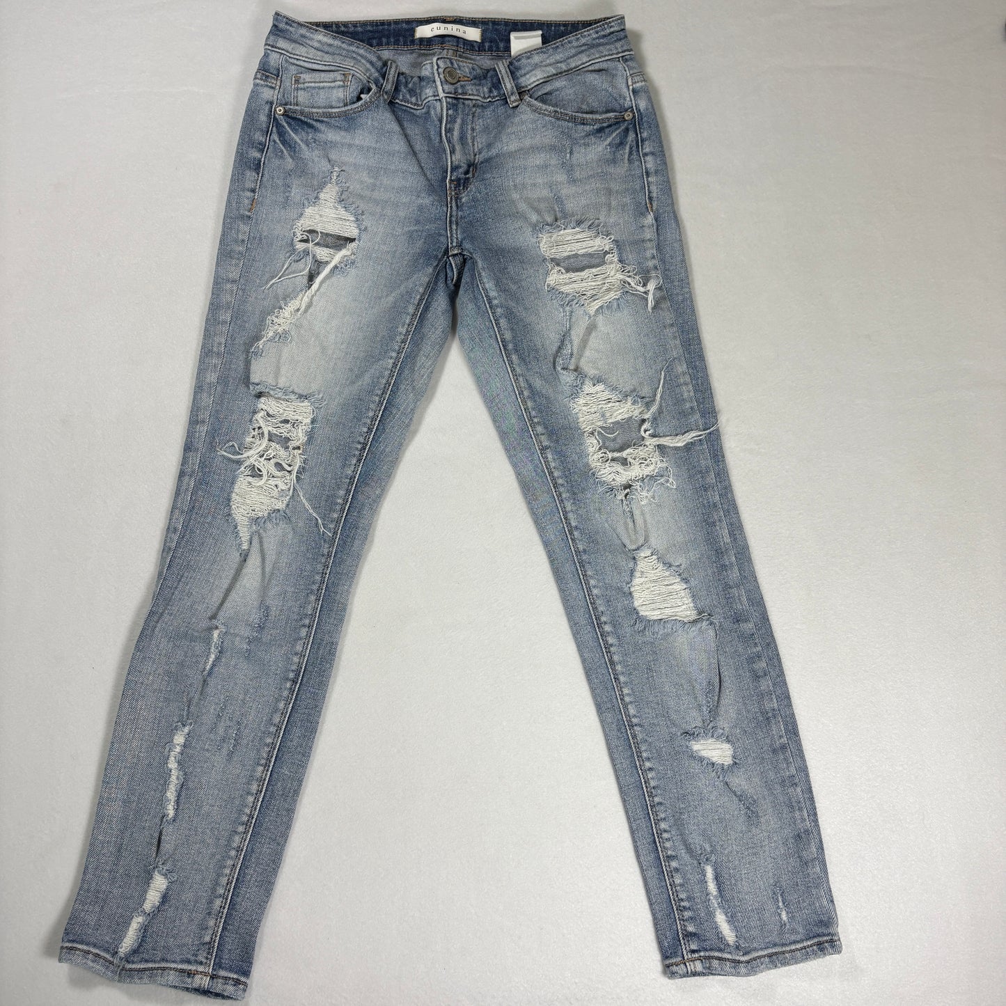 Eunina Womens Jeans Size 3 Low Rise Boyfriend Crop Distressed Y2K Grunge