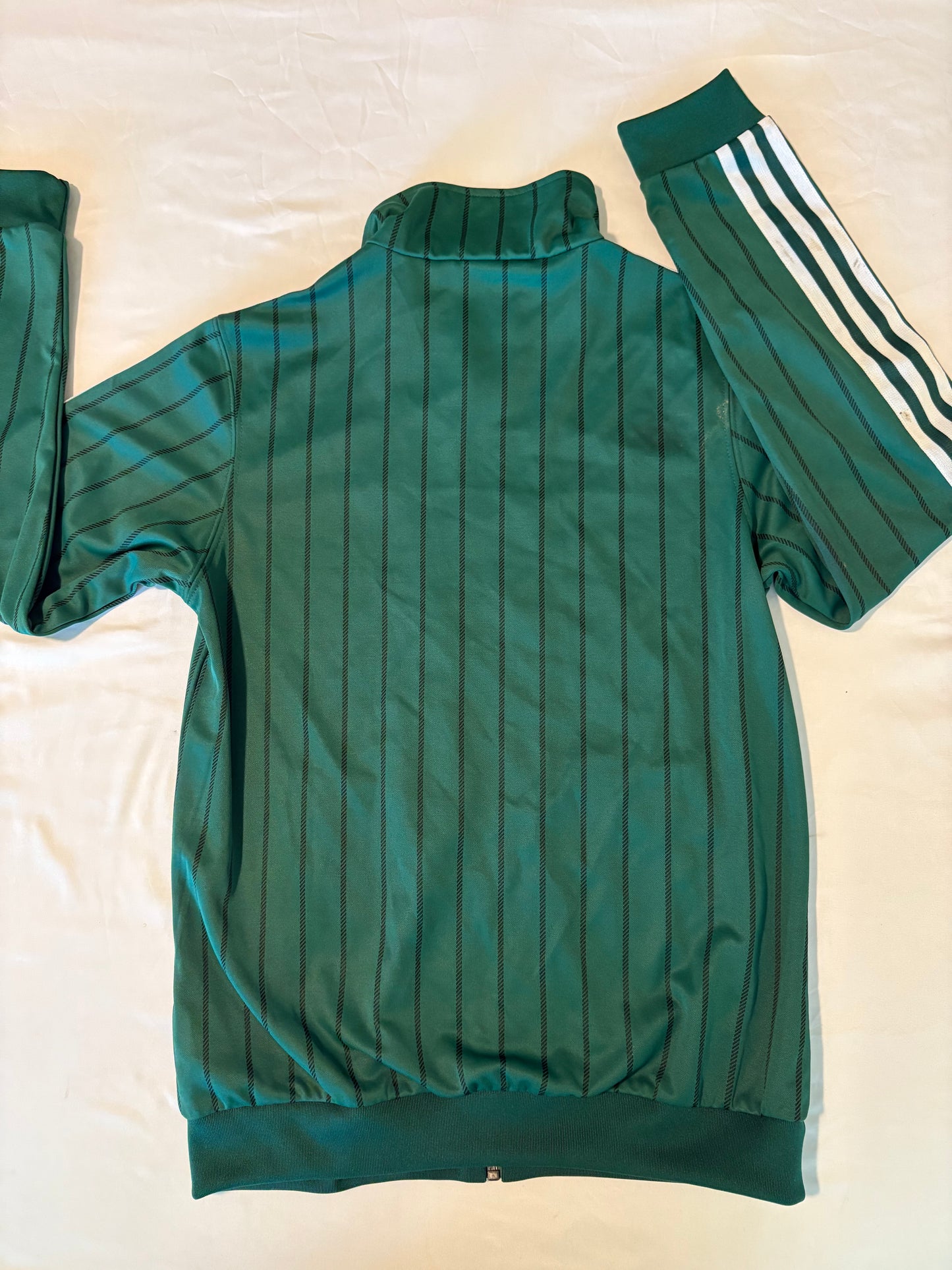 Adidas Originals XS Green Track Jacket Trefoil Striped Full Zip Retro 3-Stripes