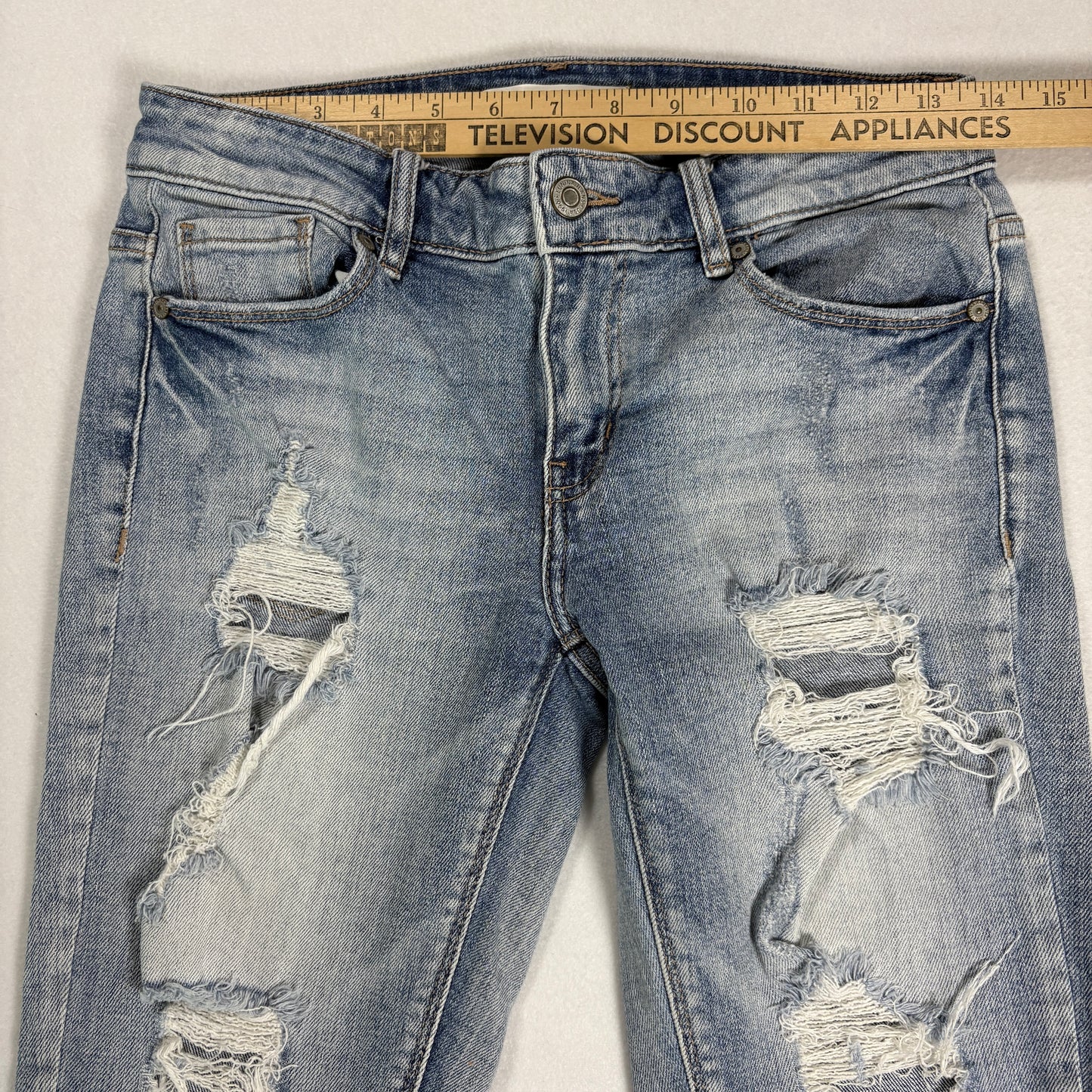 Eunina Womens Jeans Size 3 Low Rise Boyfriend Crop Distressed Y2K Grunge