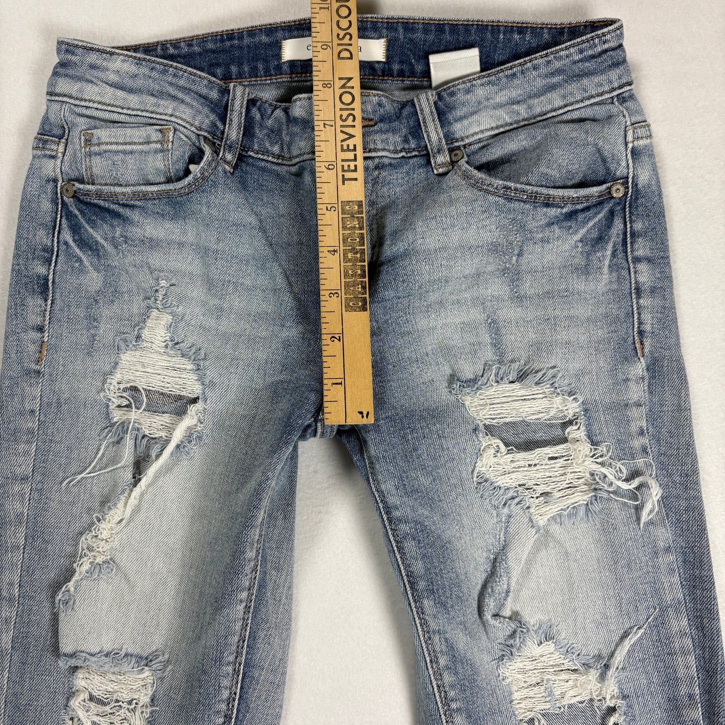 Eunina Womens Jeans Size 3 Low Rise Boyfriend Crop Distressed Y2K Grunge