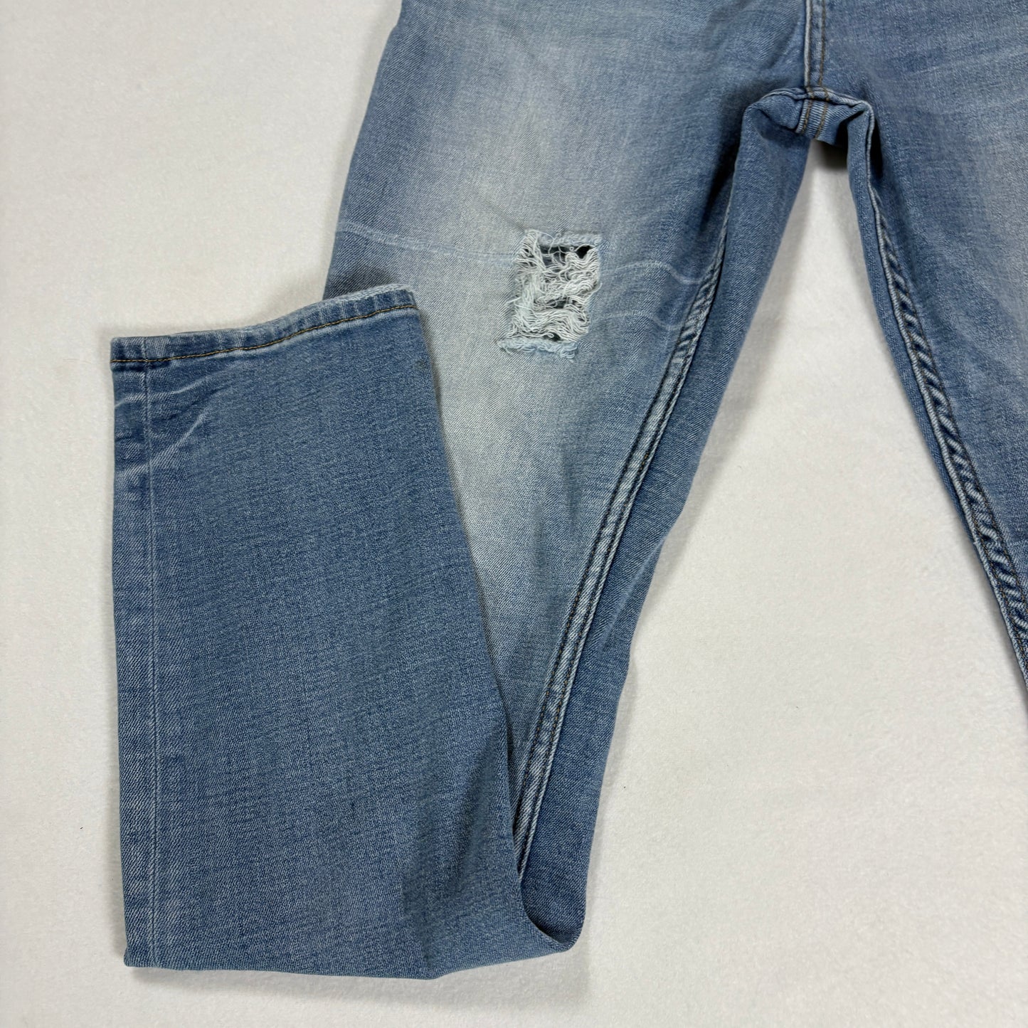 RSQ Mens Skinny Jeans 30x32 Light Wash Distressed Denim Y2K Grunge