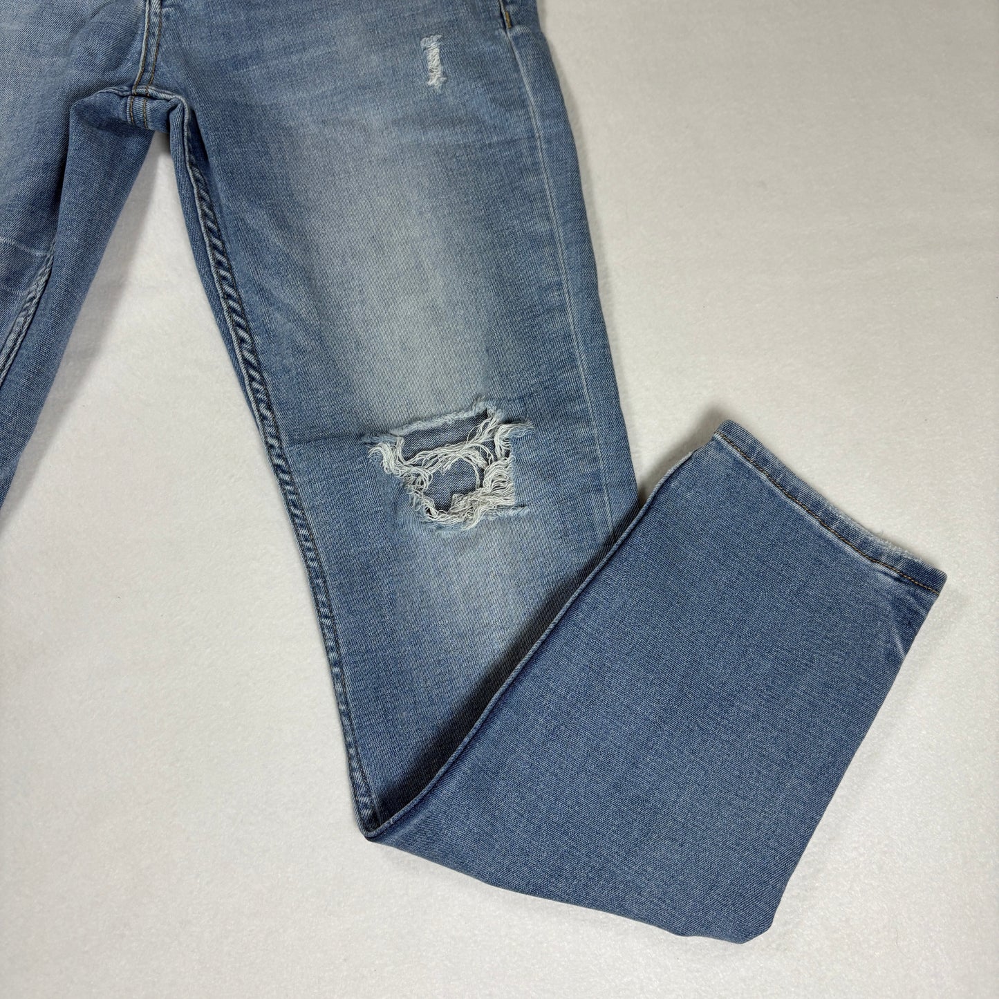 RSQ Mens Skinny Jeans 30x32 Light Wash Distressed Denim Y2K Grunge