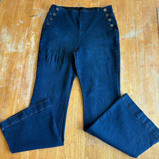 High Rise Flare Jeans INC International Concepts 14 Fits Like 31X31 Dark Wash