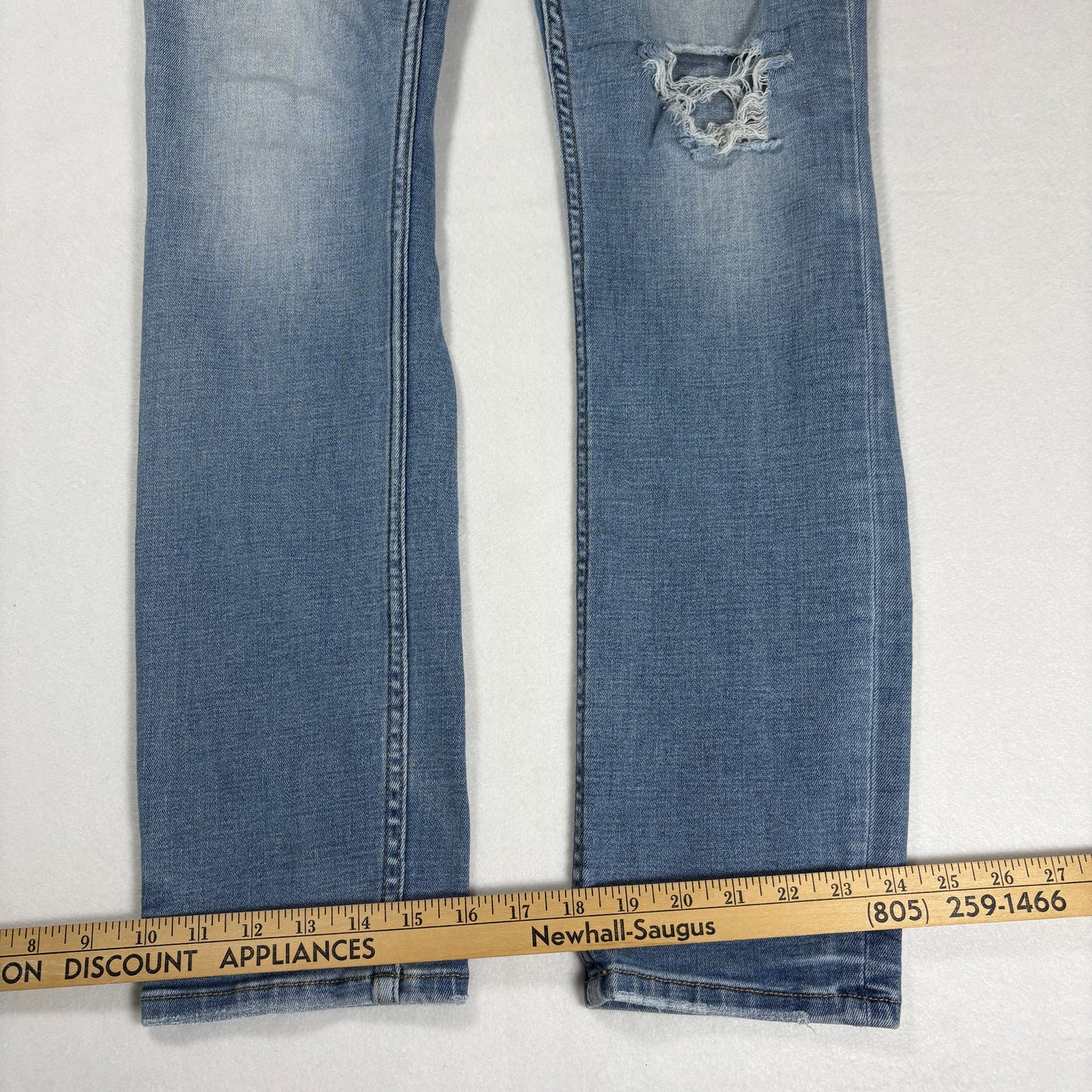 RSQ Mens Skinny Jeans 30x32 Light Wash Distressed Denim Y2K Grunge