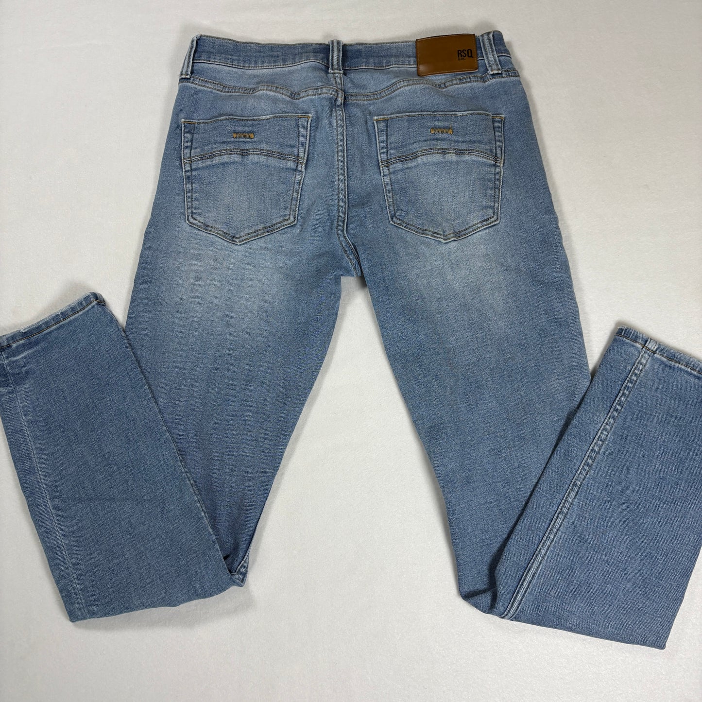 RSQ Mens Skinny Jeans 30x32 Light Wash Distressed Denim Y2K Grunge