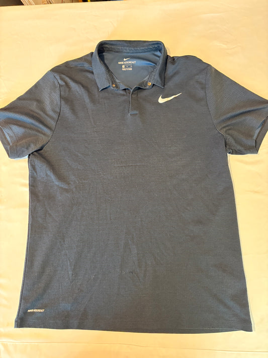 Nike AeroReact Polo Shirt Mens XL Blue Golf Tennis Dri-Fit Style Lightweight