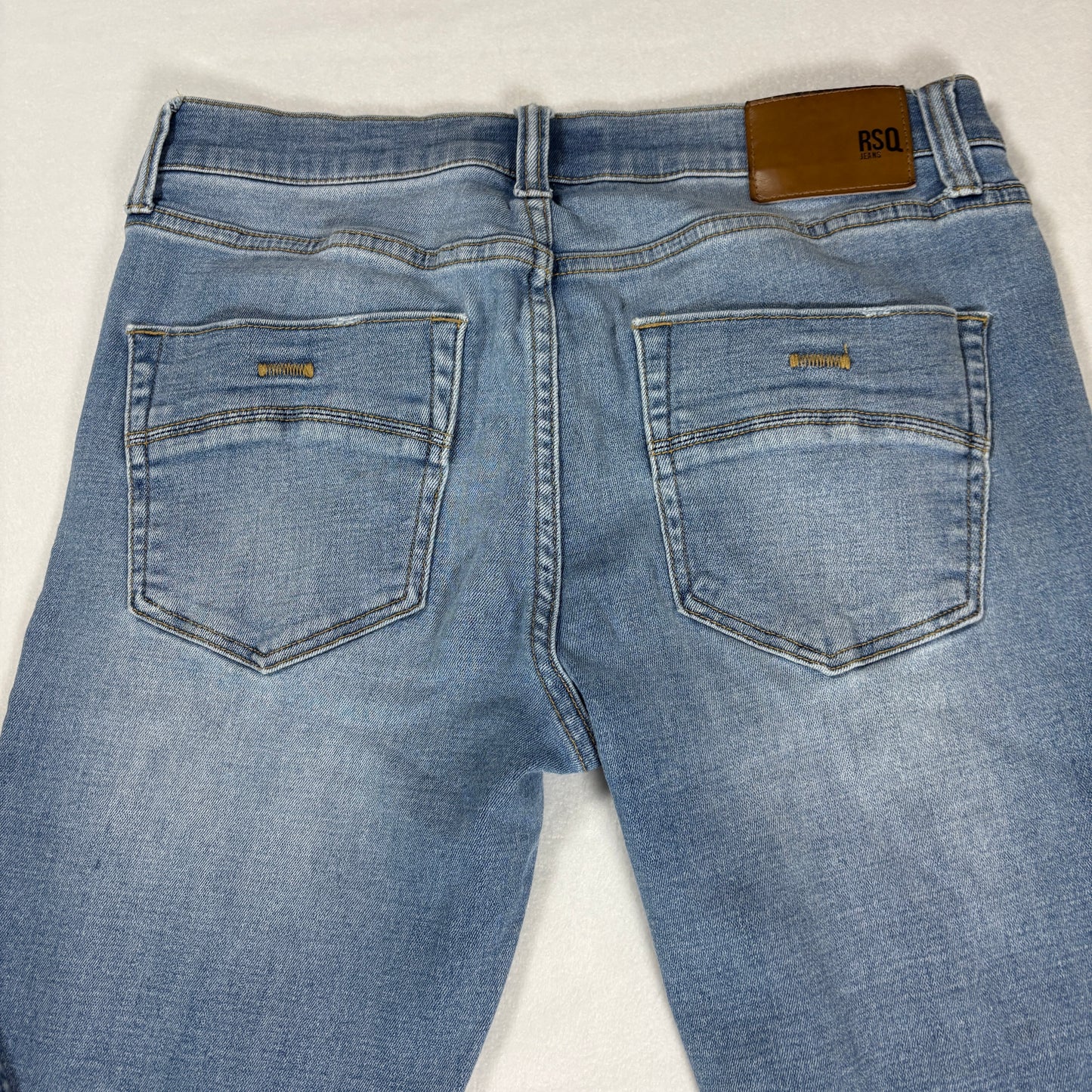 RSQ Mens Skinny Jeans 30x32 Light Wash Distressed Denim Y2K Grunge