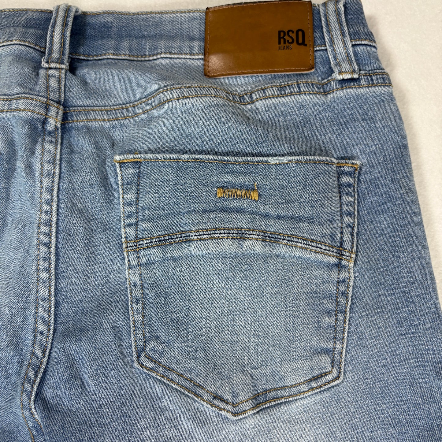 RSQ Mens Skinny Jeans 30x32 Light Wash Distressed Denim Y2K Grunge