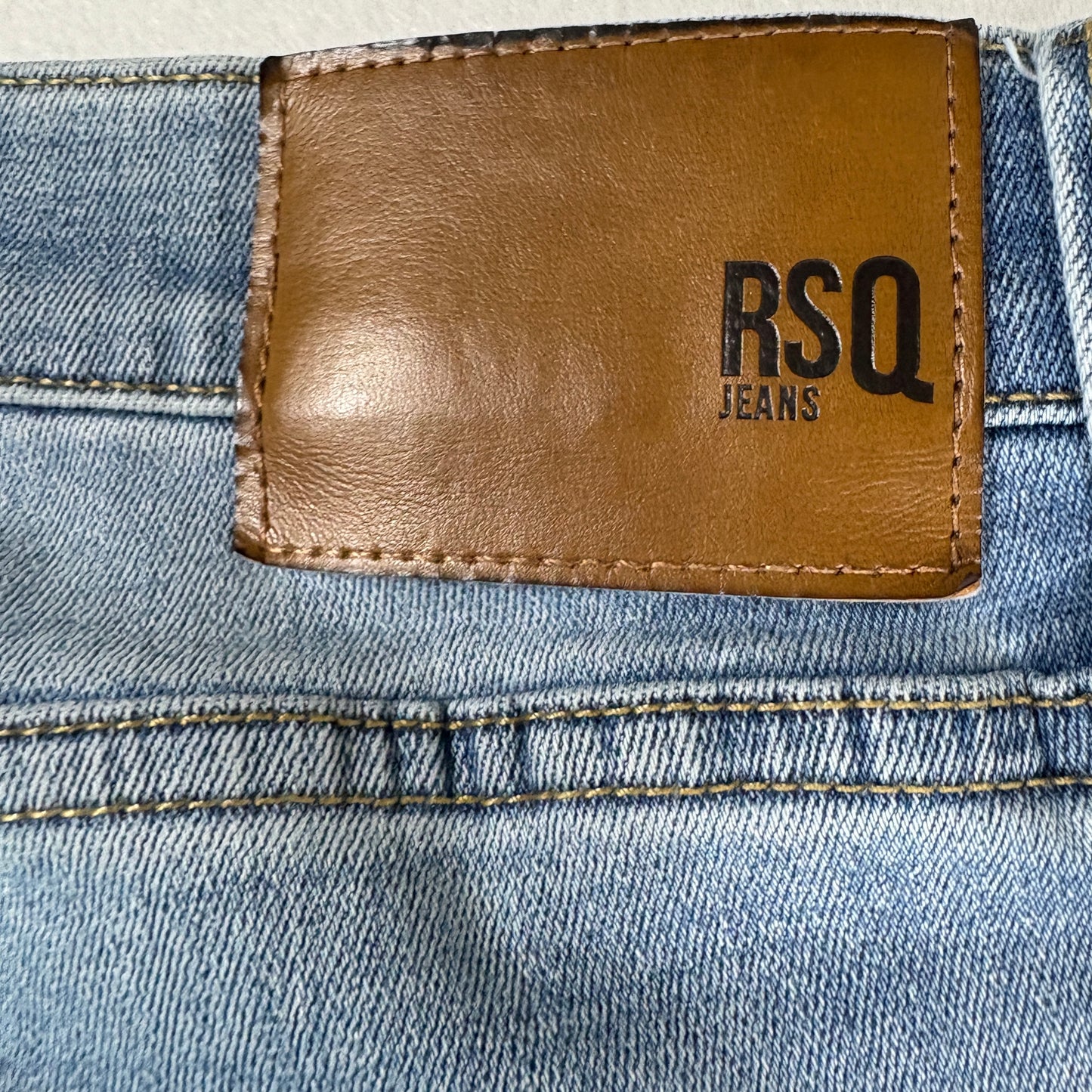 RSQ Mens Skinny Jeans 30x32 Light Wash Distressed Denim Y2K Grunge