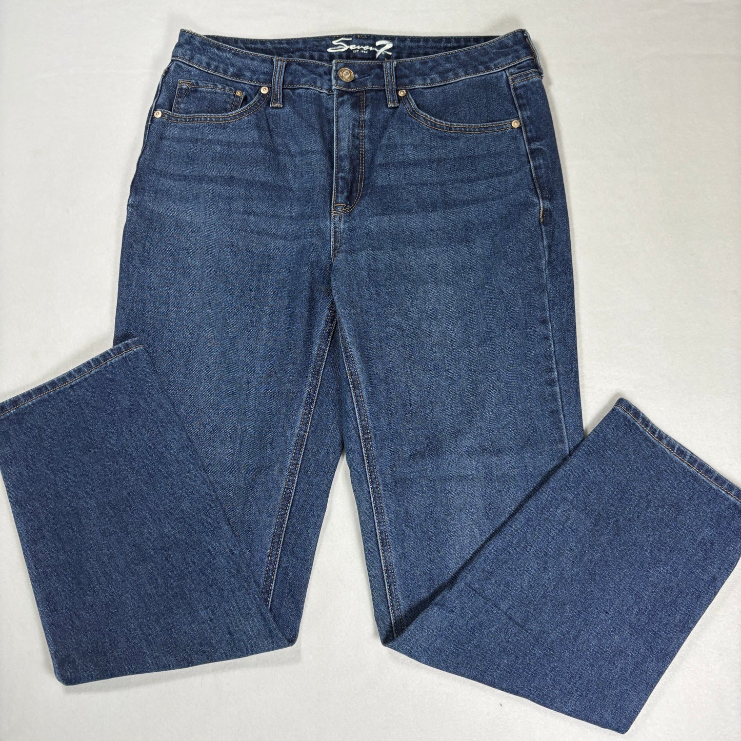 Seven7 Womens Jeans Size 6 Slim Straight Blue Denim Stretch Classic