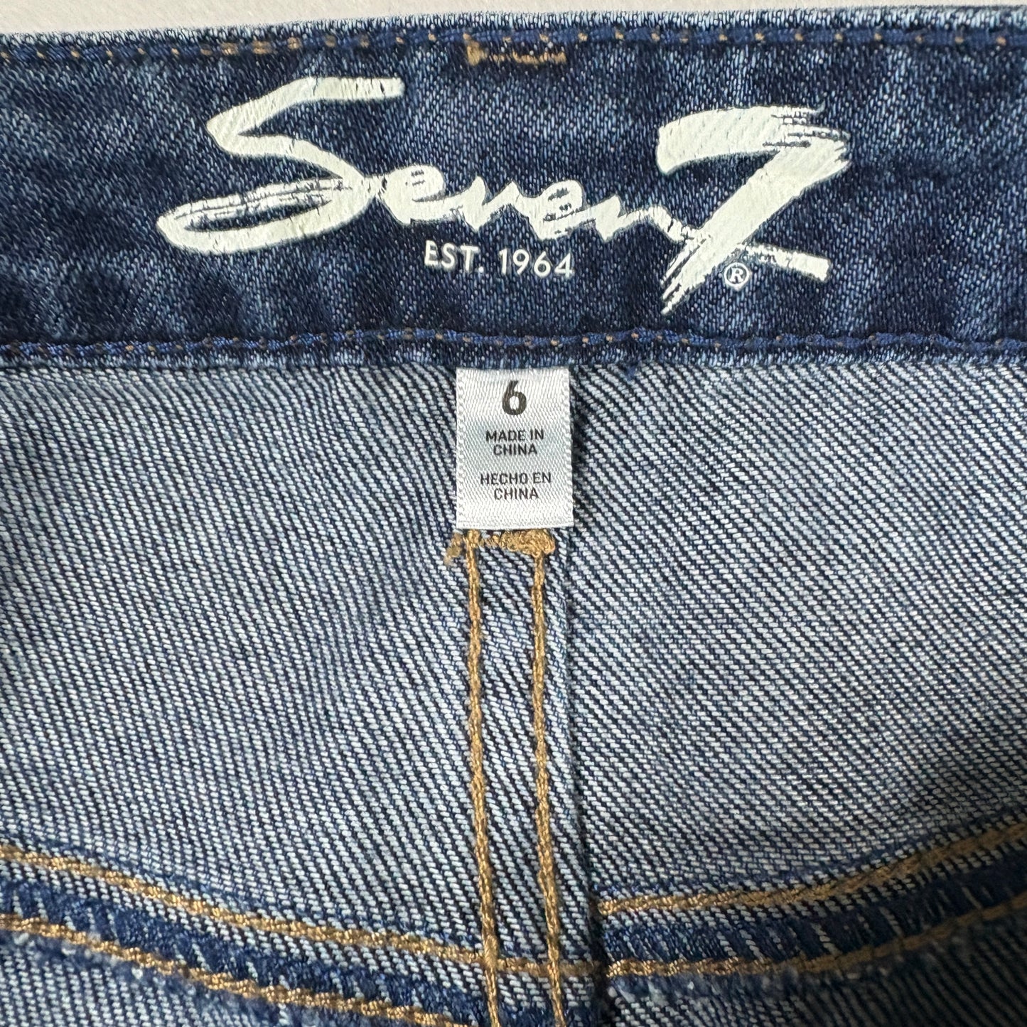 Seven7 Womens Jeans Size 6 Slim Straight Blue Denim Stretch Classic