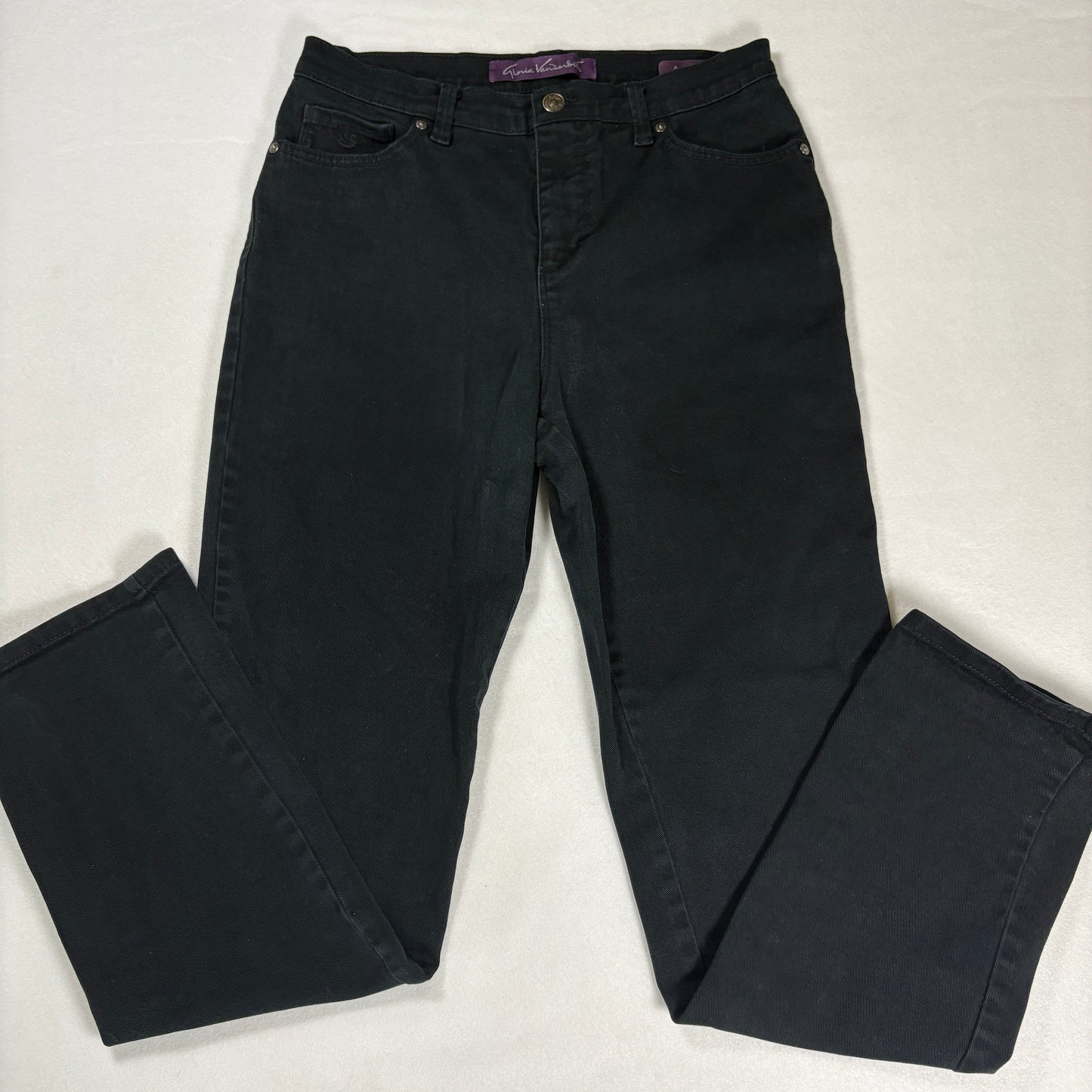 Gloria Vanderbilt Womens Jeans Size 4 Black Amanda High Rise Straight Classic