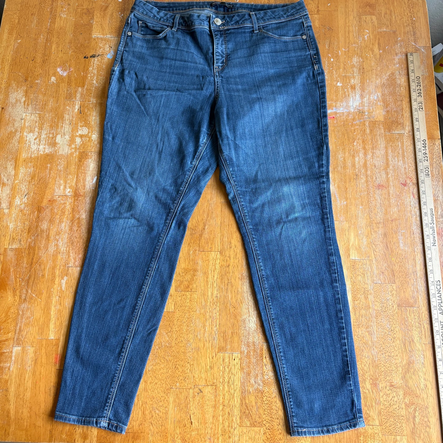 Simply Vera Vera Wang Womens Skinny Jeans Size 16 Stretch Dark Wash Denim Blue
