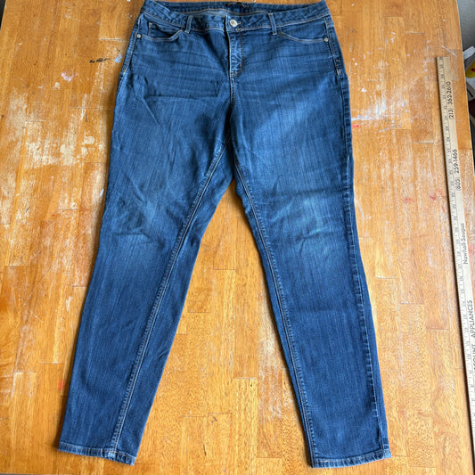Simply Vera Vera Wang Womens Skinny Jeans Size 16 Stretch Dark Wash Denim Blue