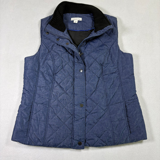 Coldwater Creek Womens Blue Quilted Puffer Vest XL 16 Warm Layering Outdoor