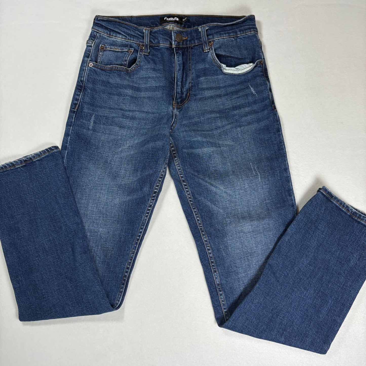 RSQ Mens Slim Straight Jeans 30x32 Blue Denim Y2K Vintage Grunge 90s