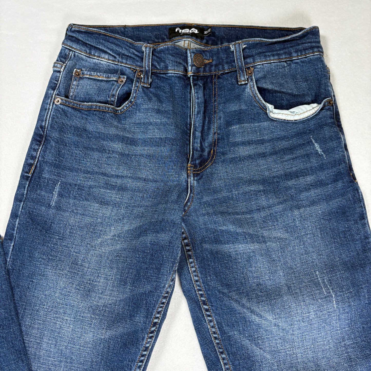 RSQ Mens Slim Straight Jeans 30x32 Blue Denim Y2K Vintage Grunge 90s