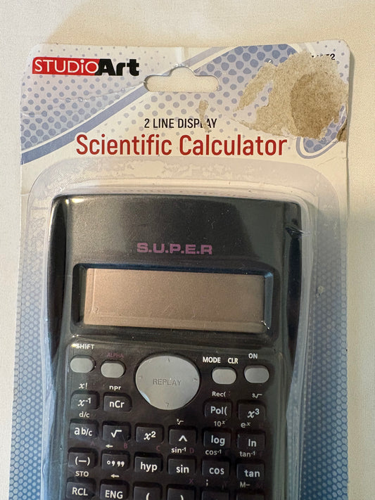 STUDIOArt Scientific Calculator S.U.P.E.R. 240 Functions 2-Line Display Hard Case NEW