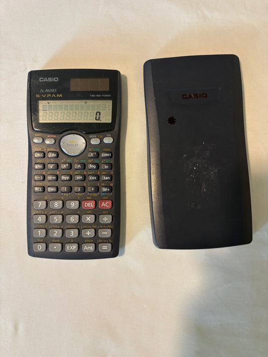 Casio fx-991MS Scientific Calculator 2-Line Display Solar Battery w/ Cover