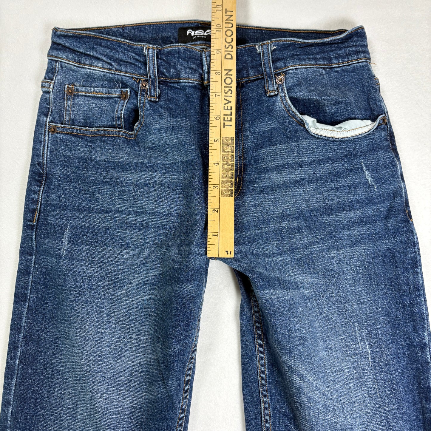 RSQ Mens Slim Straight Jeans 30x32 Blue Denim Y2K Vintage Grunge 90s