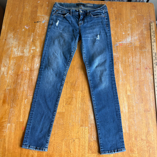 Aeropostale Womens Skinny Jeans Size 8 Regular Distressed Wash Denim Stretch Fit