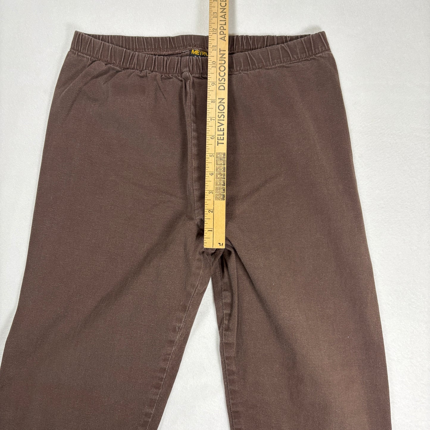 Metrostyle Womens Brown Stretch Pants L High Rise Baggy Y2K 90s Vintage