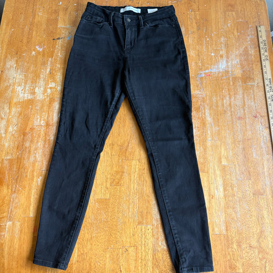 Levi’s Signature Mid Rise Skinny Womens 28x30 Black Stretch Denim Jeans