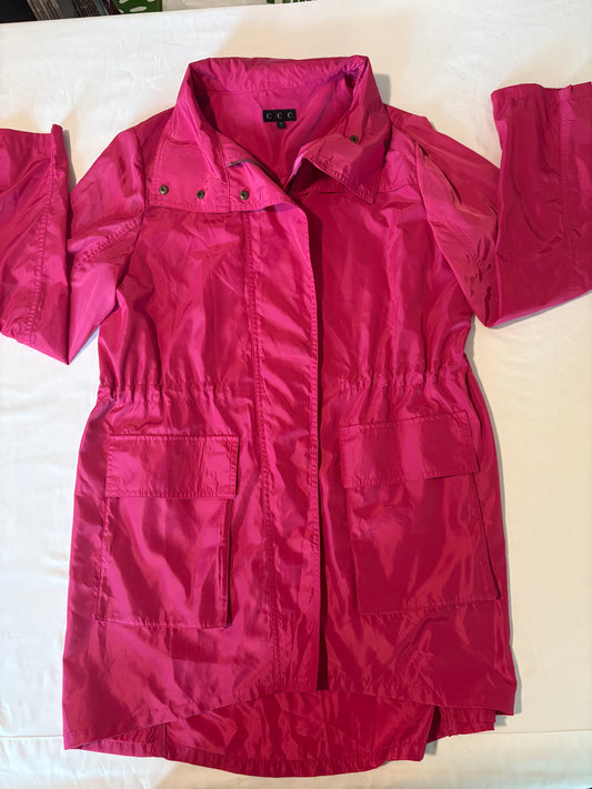 CCC Women’s Pink Lightweight Utility Jacket Size M Zip Front Drawstring Waist