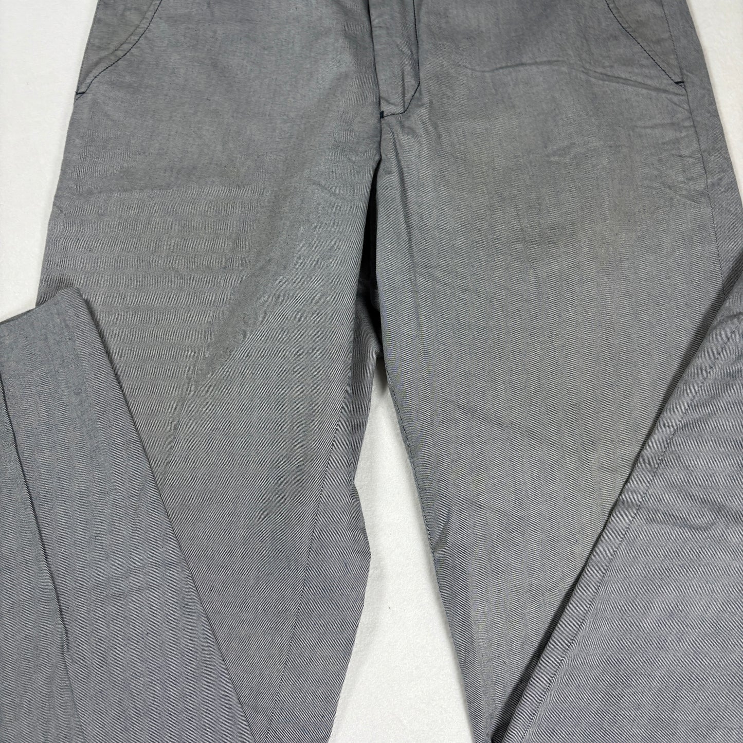 Oliver Spencer Mens Gray Pants 36 Baggy Straight Tailored Cotton Made Portugal