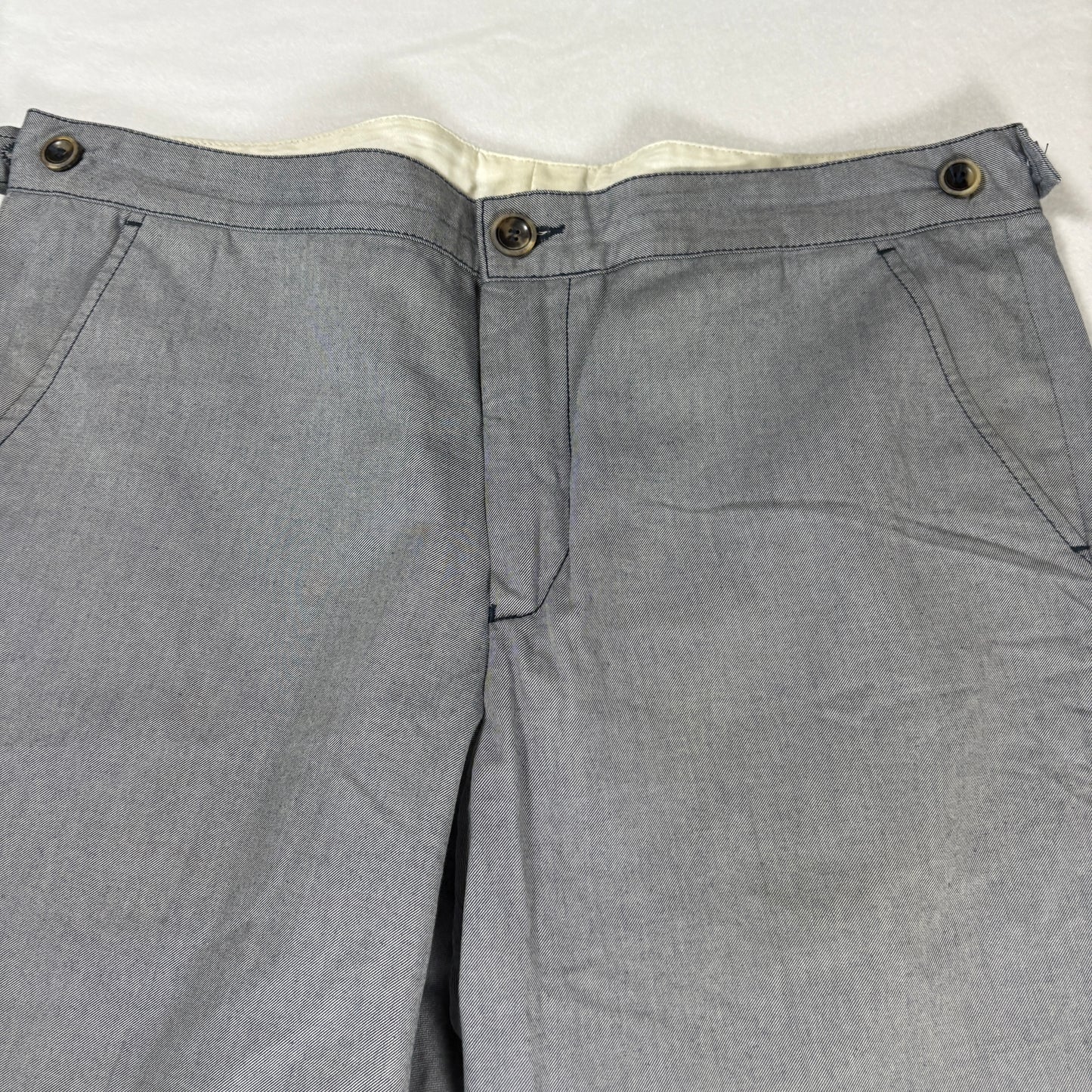 Oliver Spencer Mens Gray Pants 36 Baggy Straight Tailored Cotton Made Portugal