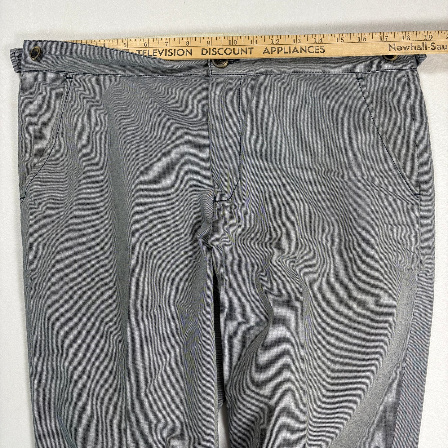 Oliver Spencer Mens Gray Pants 36 Baggy Straight Tailored Cotton Made Portugal