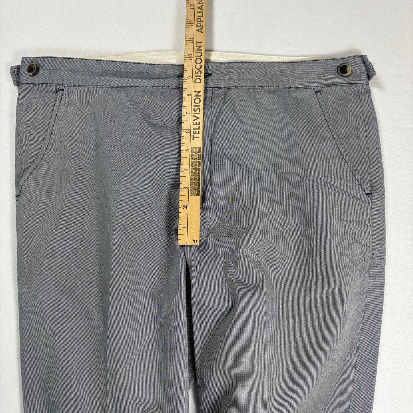 Oliver Spencer Mens Gray Pants 36 Baggy Straight Tailored Cotton Made Portugal