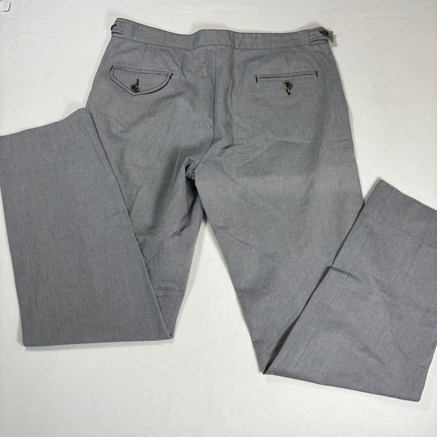 Oliver Spencer Mens Gray Pants 36 Baggy Straight Tailored Cotton Made Portugal