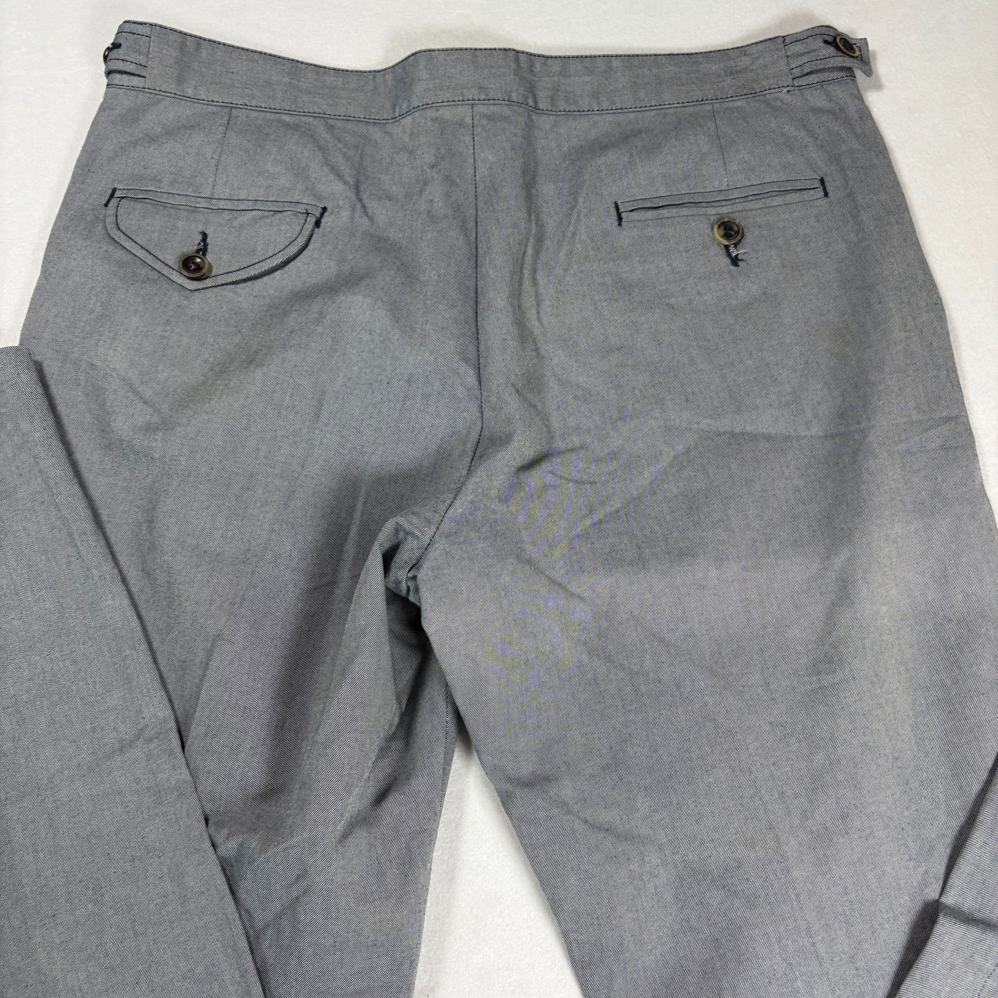 Oliver Spencer Mens Gray Pants 36 Baggy Straight Tailored Cotton Made Portugal