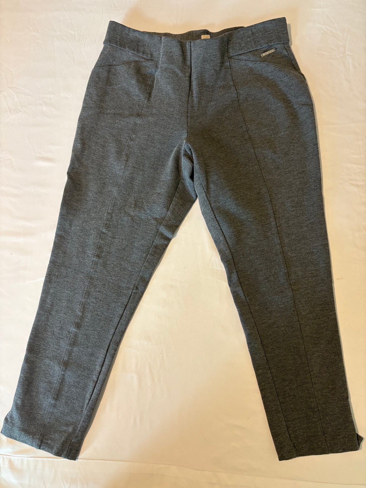 Michael Kors Gray Pull-On Pants Women’s Size L Stretch Work Casual Trousers