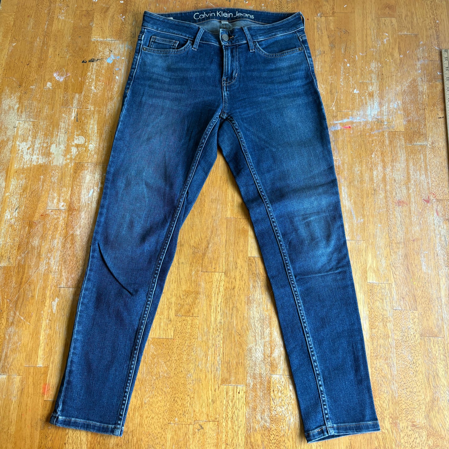 Calvin Klein Jeans Womens 4 Ankle Skinny Blue Stretch Denim Mid Rise
