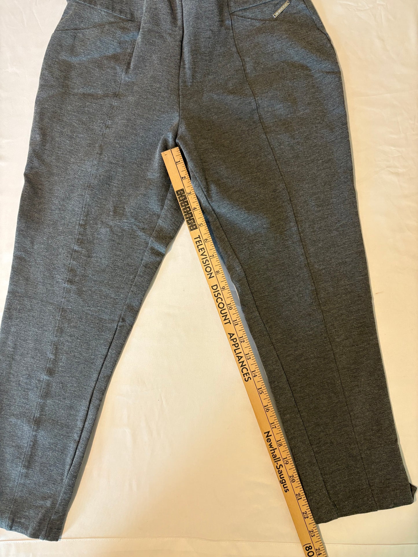 Michael Kors Gray Pull-On Pants Women’s Size L Stretch Work Casual Trousers