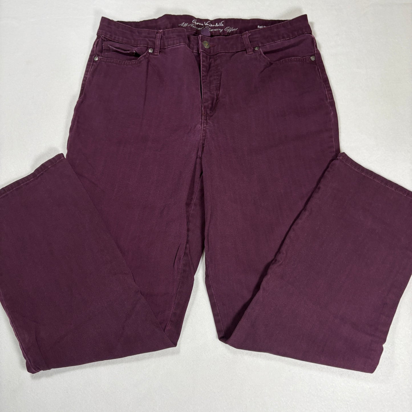 Gloria Vanderbilt Womens Jeans 14 Purple Rail Straight High Rise Slimming Y2K