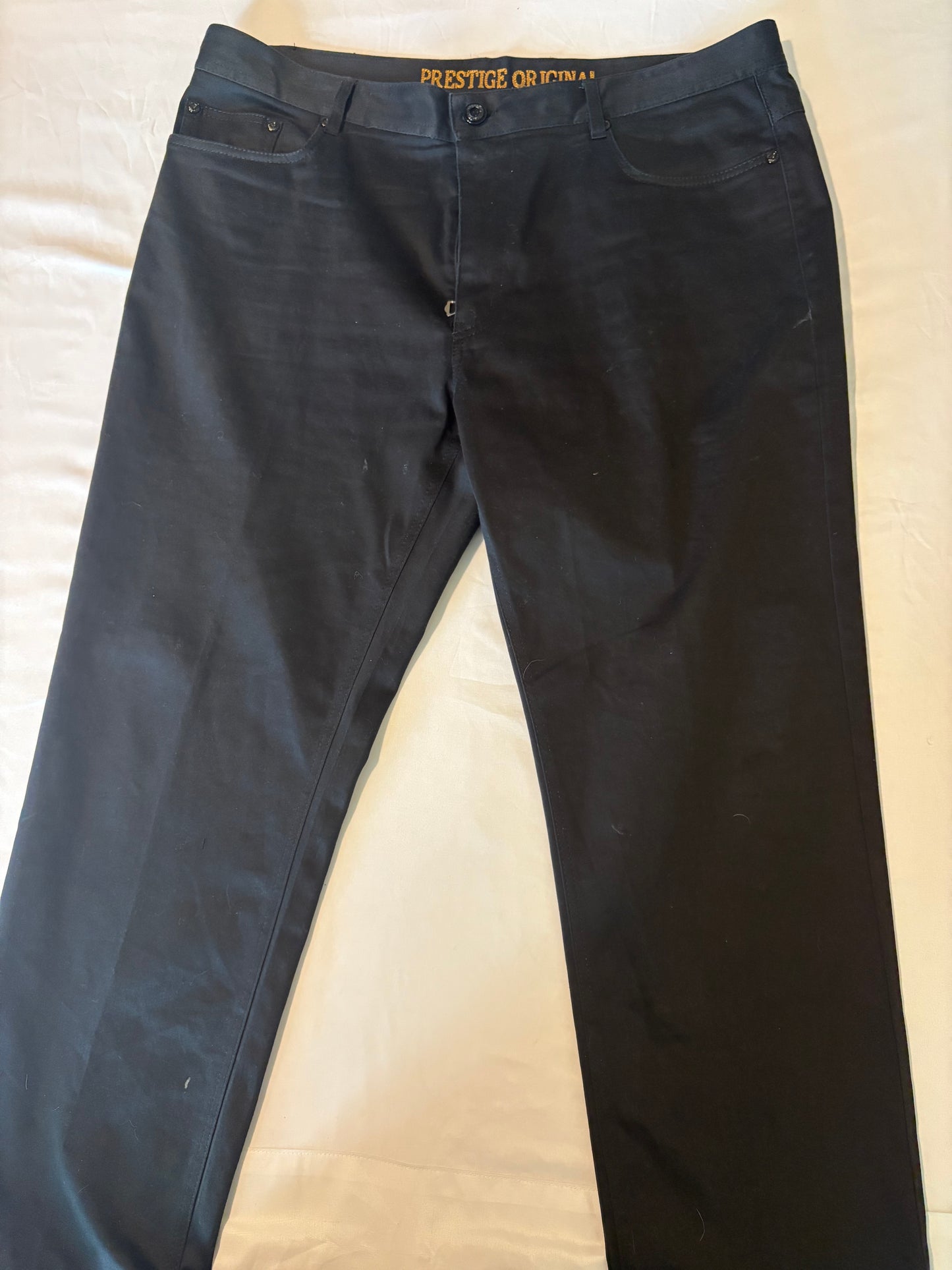 PRESTIGE Original Men’s Black Slim Fit Pants Size 40 Stretch Comfort Style
