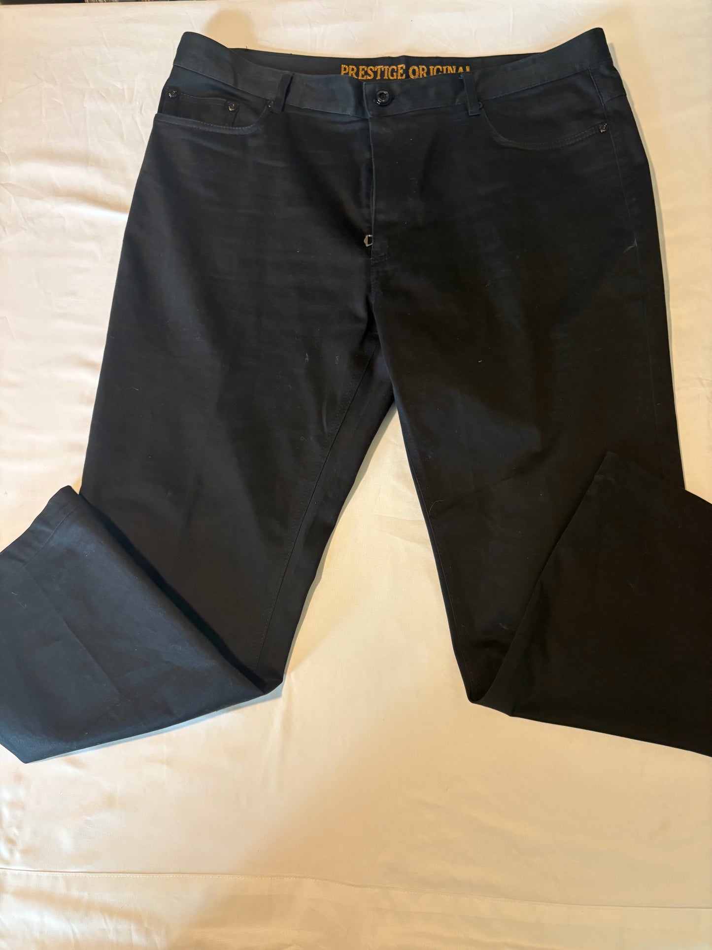 PRESTIGE Original Men’s Black Slim Fit Pants Size 40 Stretch Comfort Style