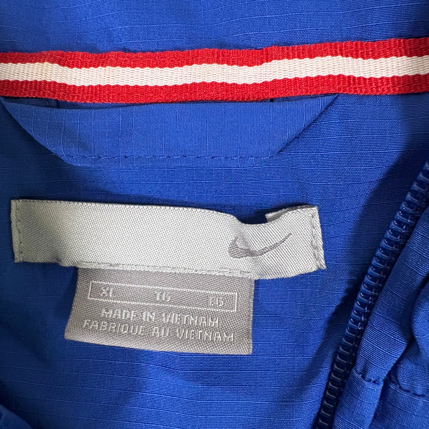 Nike Mens 2XL Blue Black White Windbreaker Jacket Y2K 90s Athletics Track