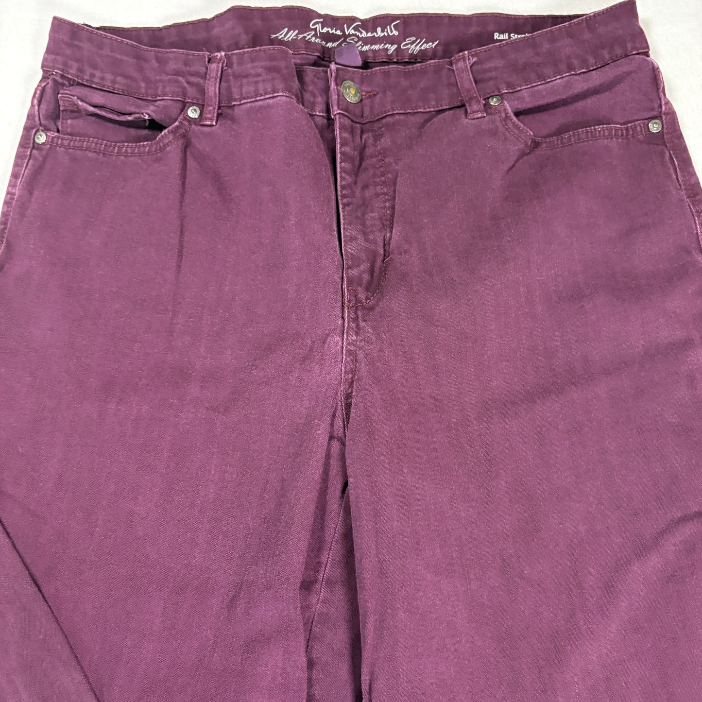 Gloria Vanderbilt Womens Jeans 14 Purple Rail Straight High Rise Slimming Y2K